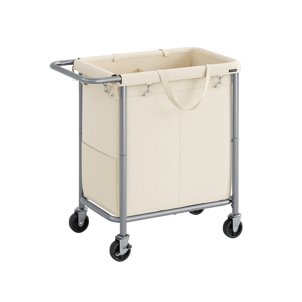 37-Gallon 2-Section Laundry Basket - White