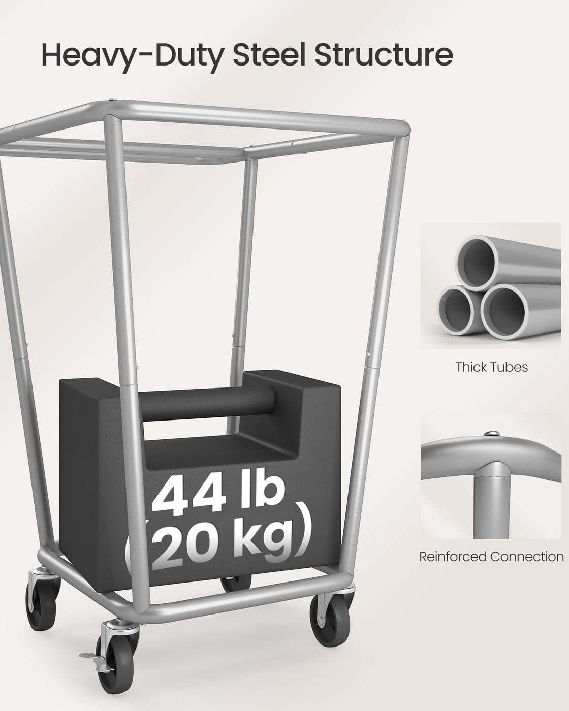 Rolling Laundry Hamper - 34.3 Gallon - Removable Bag