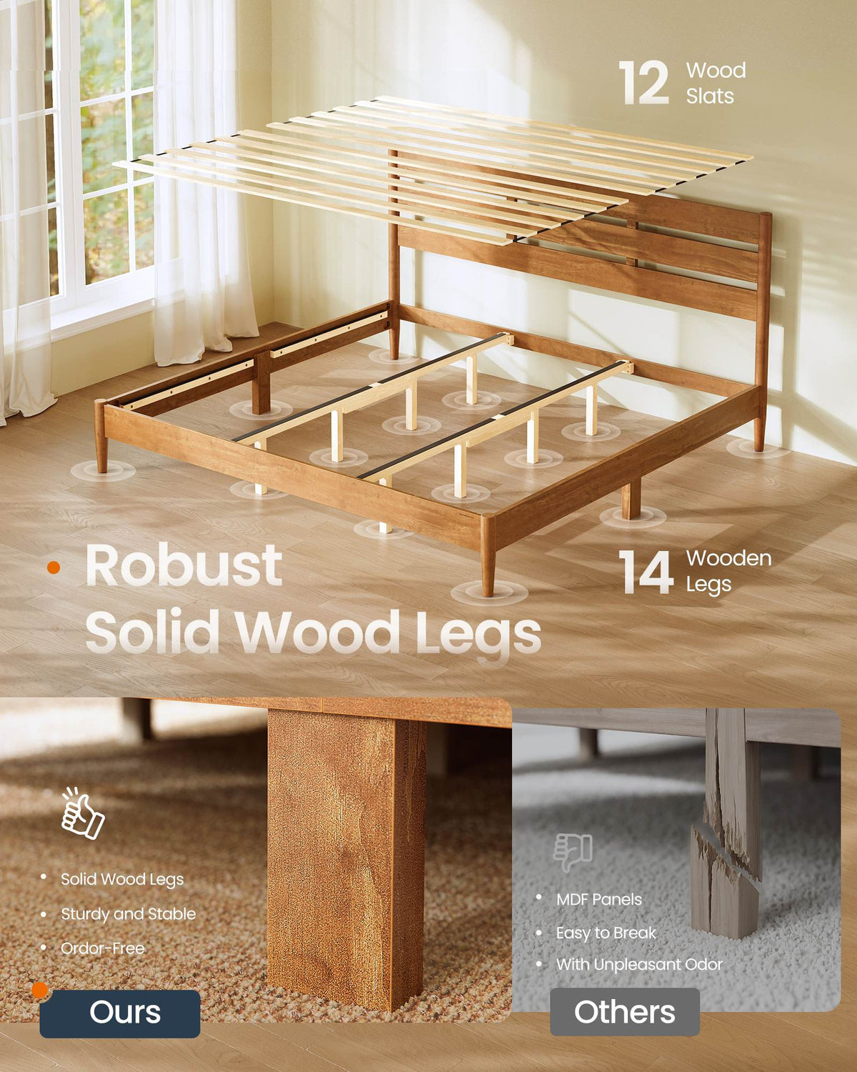 Queen Bed Frame - With Headboard