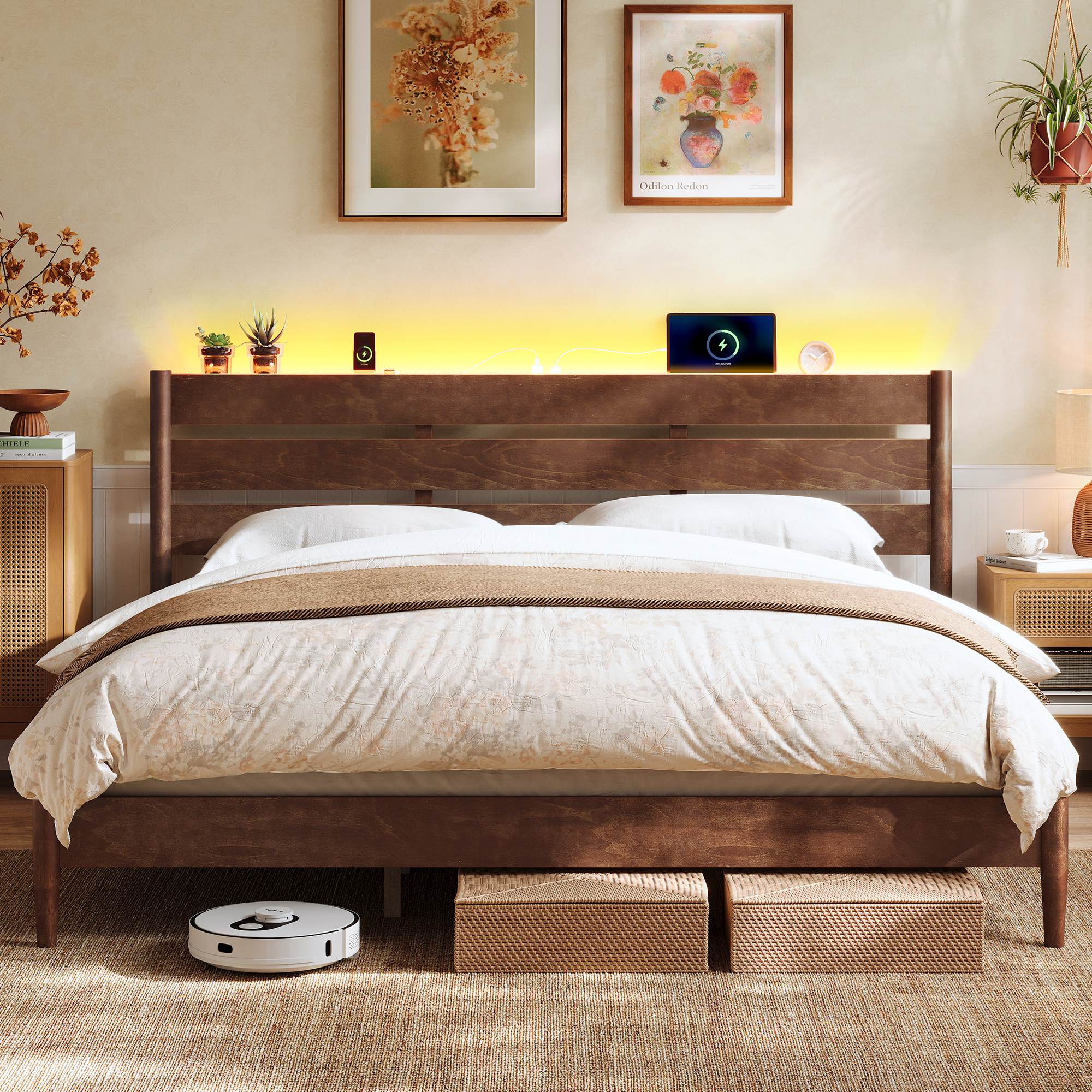 King Bed Frame - Coffee Brown