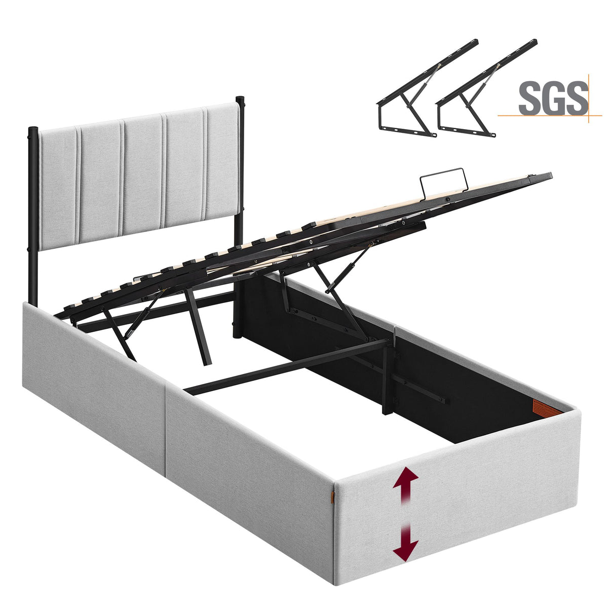 Lift Up Storage Bed Frame Twin Size