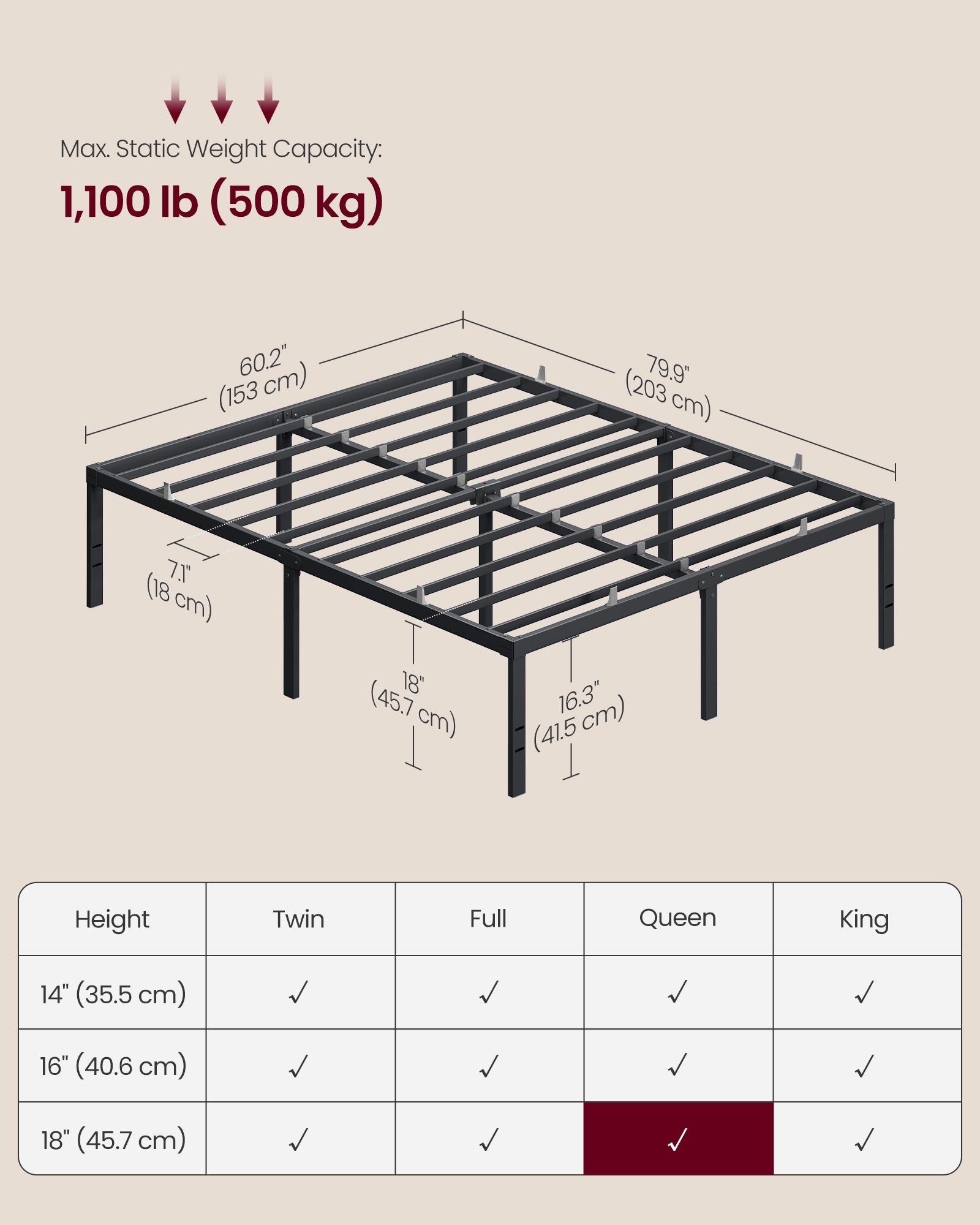 Queen Metal Bed Frame