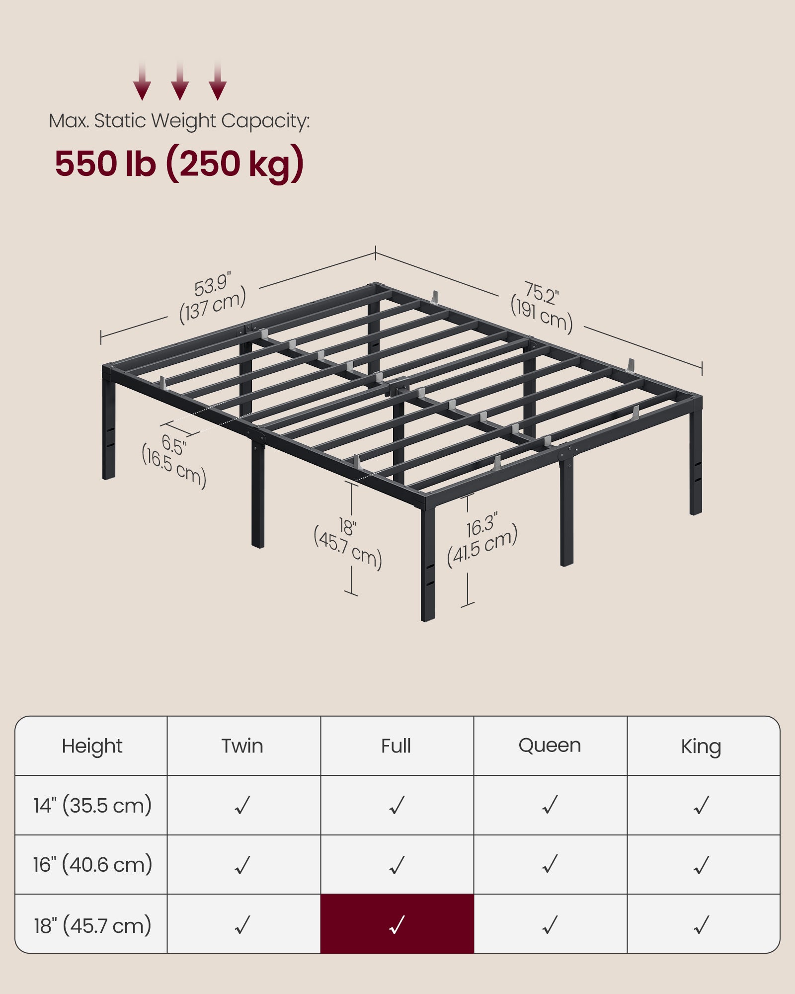 Full Metal Bed Frame