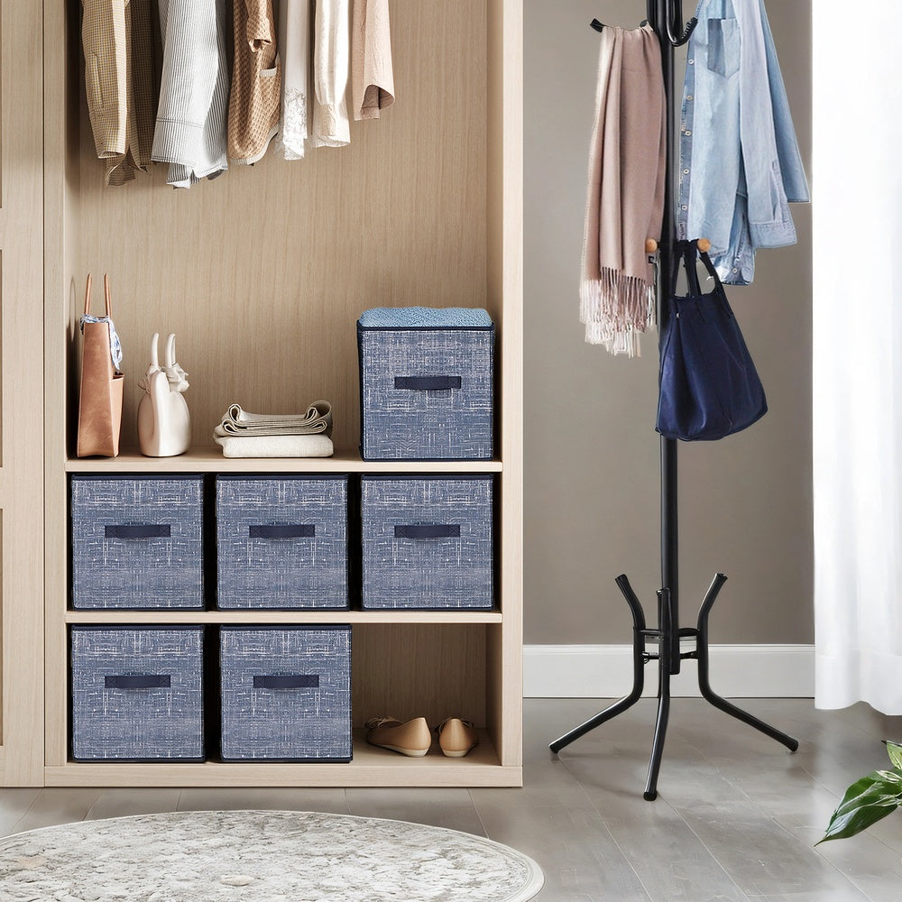 Non-woven Fabric Storage Cubes with Handles for Closet Shelves - Set of 6