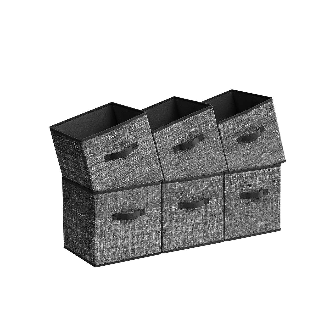 Non-Woven Fabric Storage Cubes with Double Handles - Black
