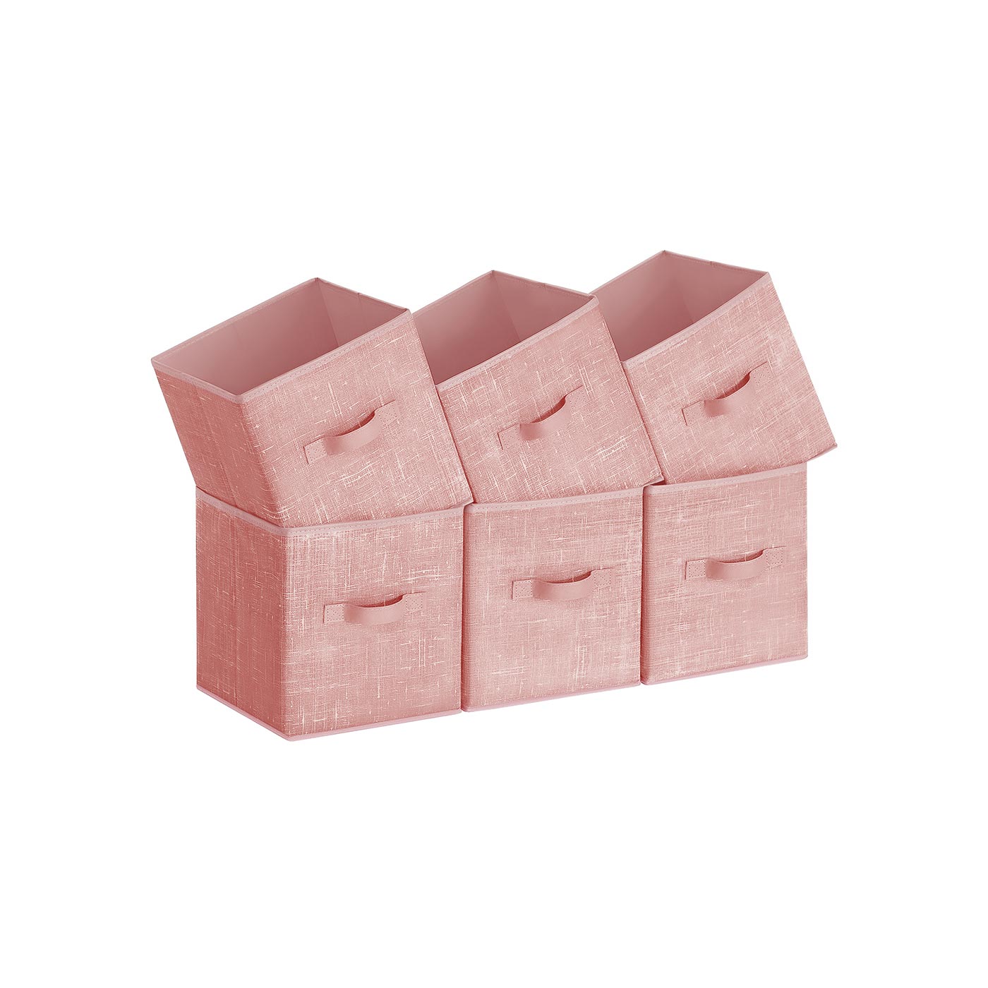 Non-Woven Fabric Storage Cubes with Double Handles - Jelly Pink