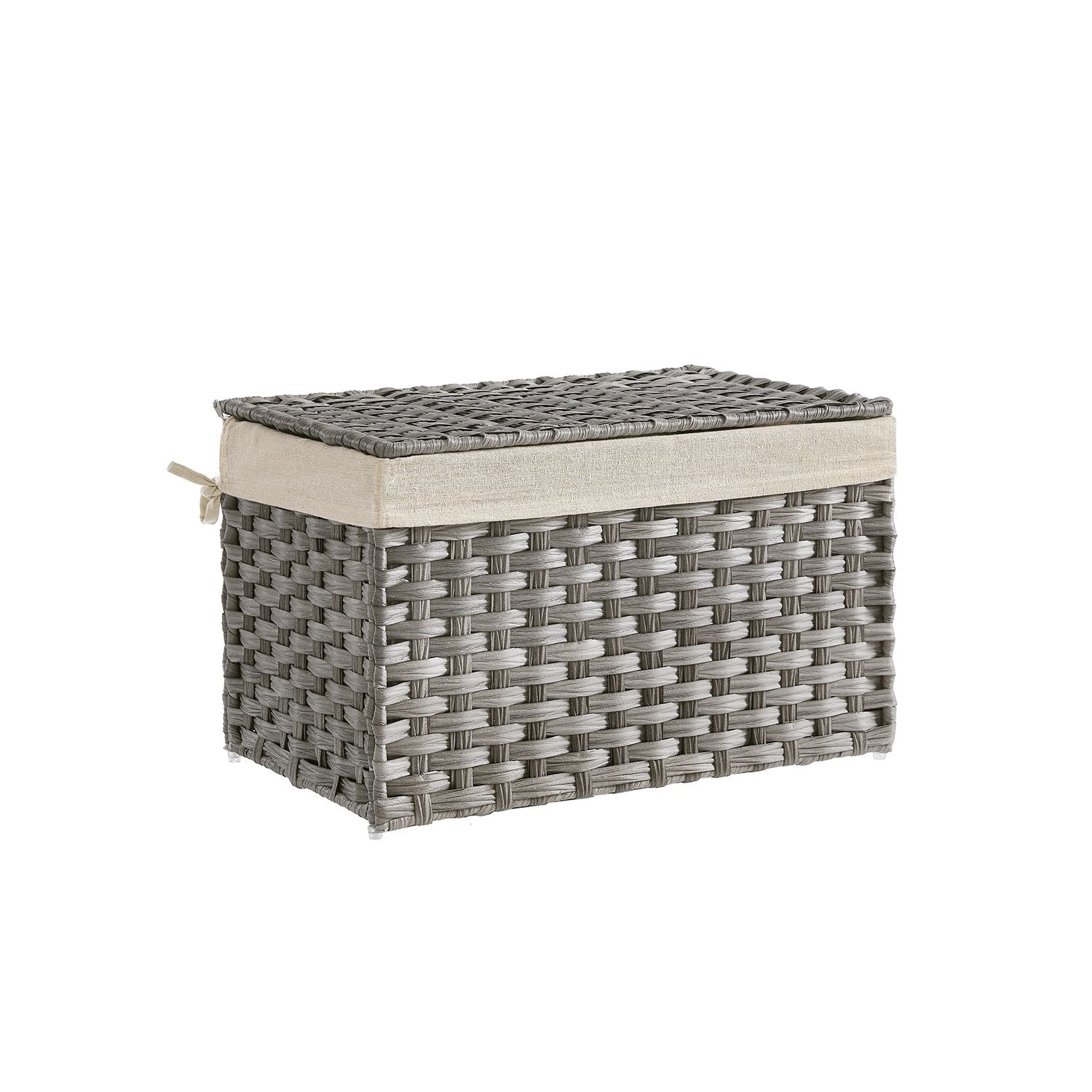 27.7 Gallon (105L) Woven Storage Basket with Lid and Handles Gray - Gray - 13.4"D x 21.9"W x 13.4"H