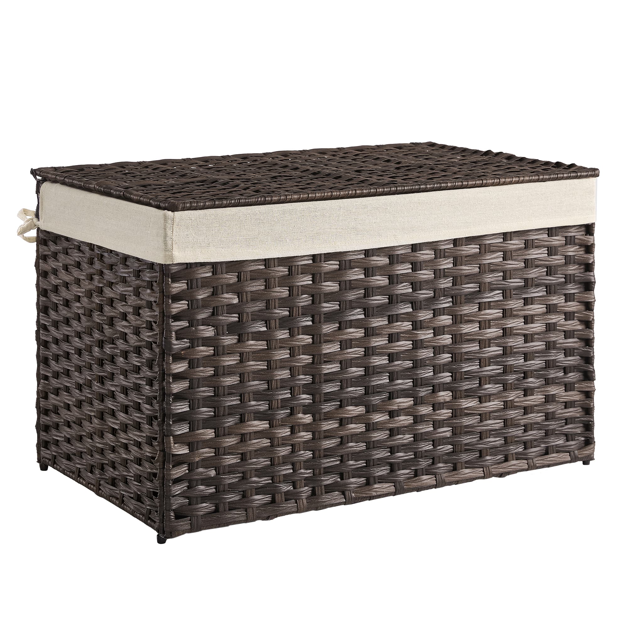 27.7 Gallon (105L) Woven Storage Basket with Lid and Handles Gray - Brown - 17.7"D x 29.9"W x 18.1"H