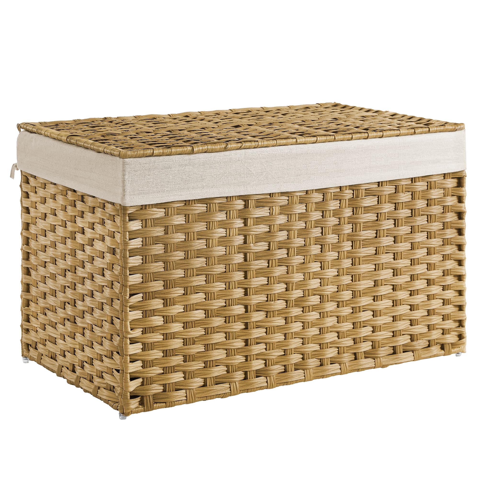 27.7 Gallon (105L) Woven Storage Basket with Lid and Handles Gray - Natural - 17.7"D x 29.9"W x 18.1"H