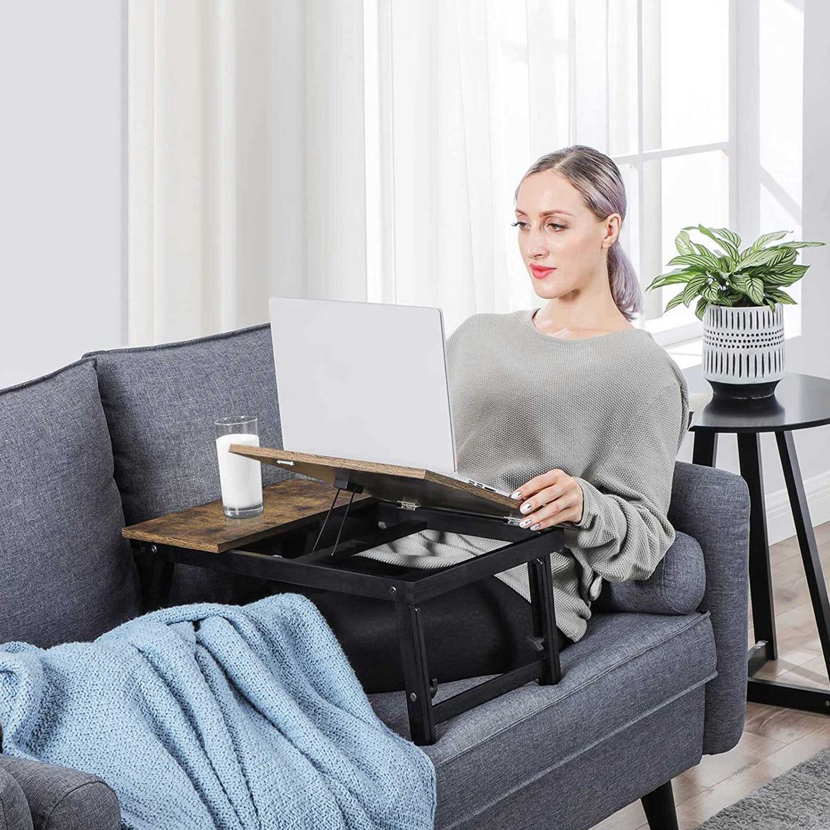Laptop Desk - For Bed or Sofa - Adjustable Tilting Top