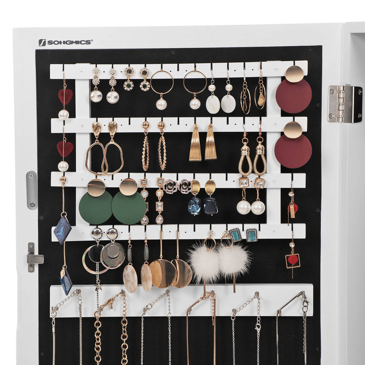 Lockable Jewelry Cabinet Armoire - Mirror