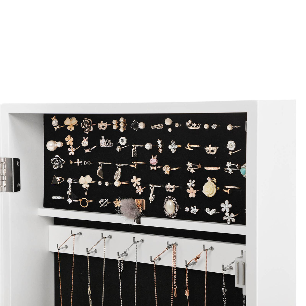 Lockable Jewelry Cabinet Armoire - Mirror