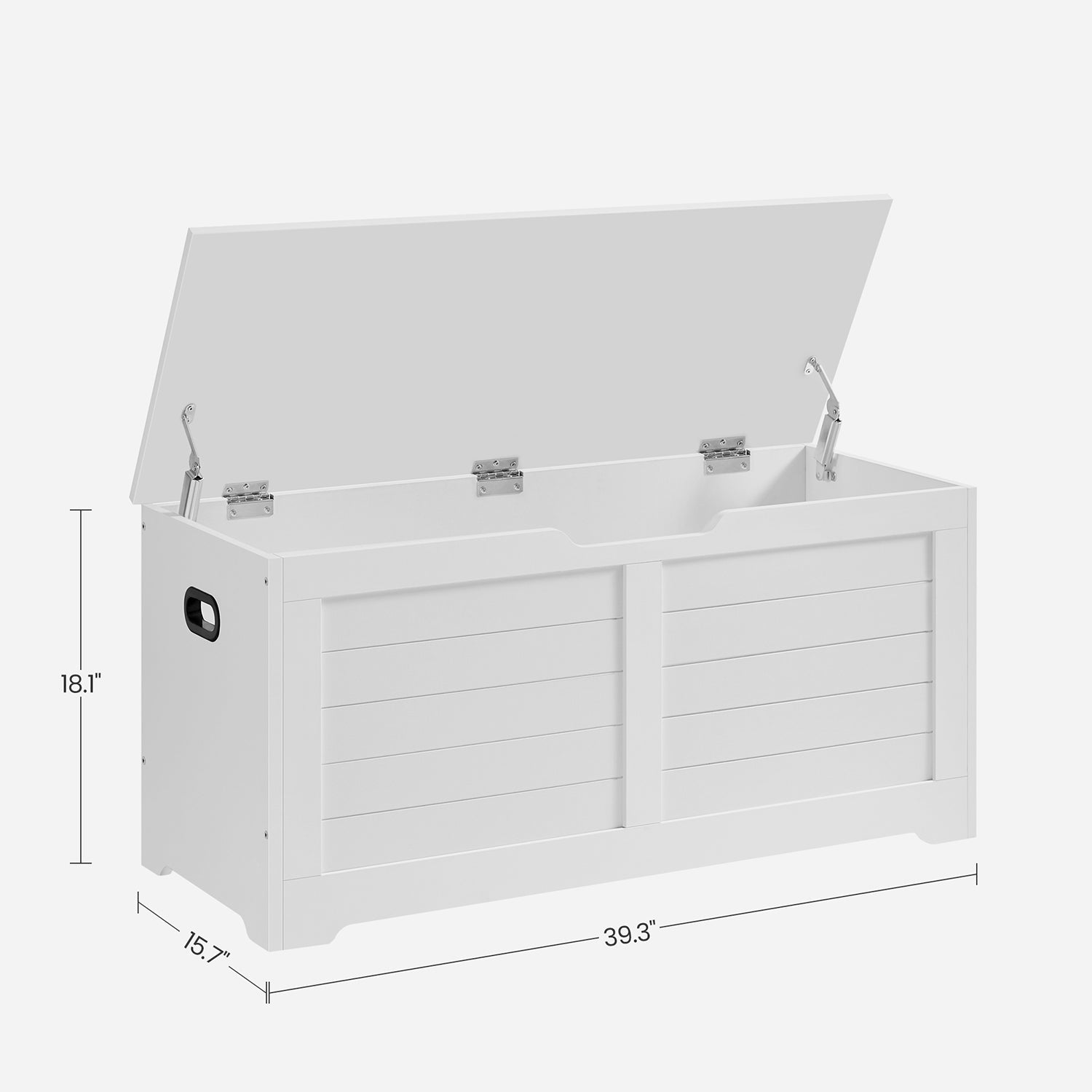 Storage chest with hinged lid – entryway trunk – large hidden compartment – 300 lb capacity