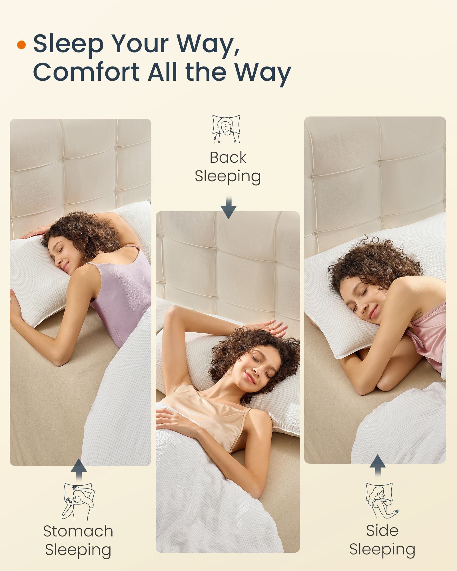 Bed Pillows Queen Size Set of 2 - 20 x 30 Inches - Cloud White
