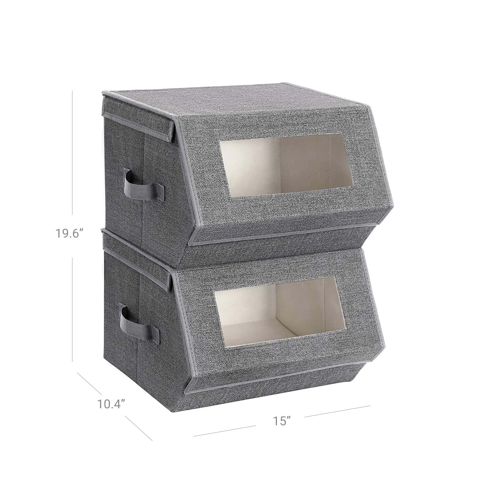 Stackable Storage Bins Set of 2 - Dark Gray