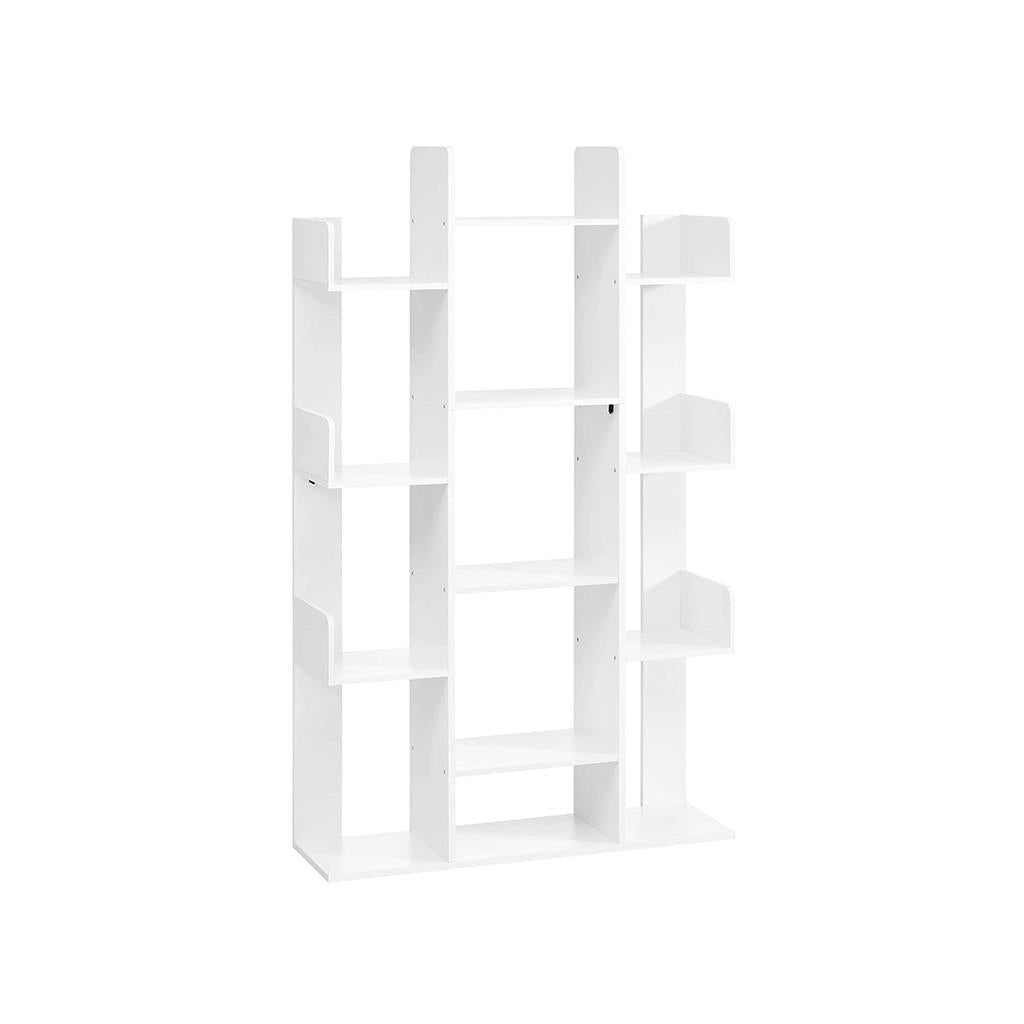 Tree-Shaped Bookcase with 13 Storage Shelves - White