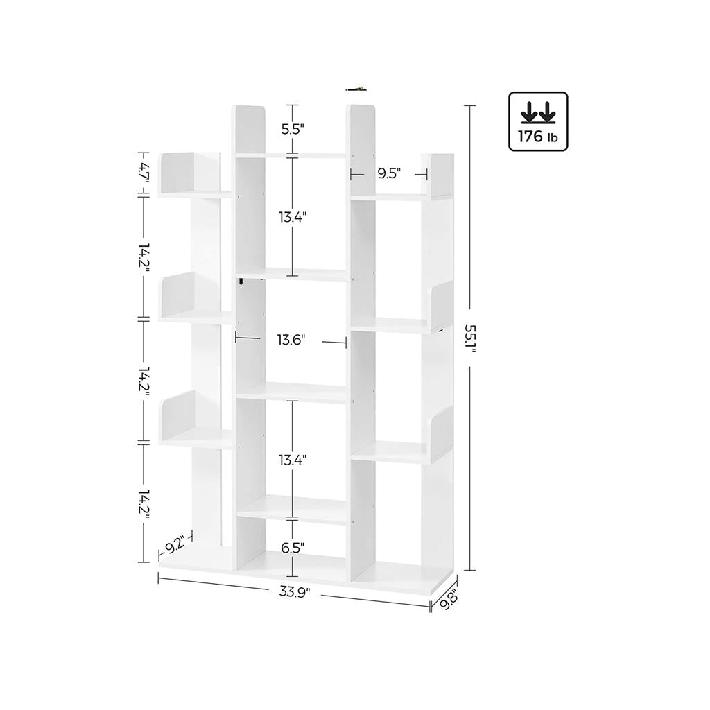 Tree-Shaped Bookcase - 13 Storage Shelves