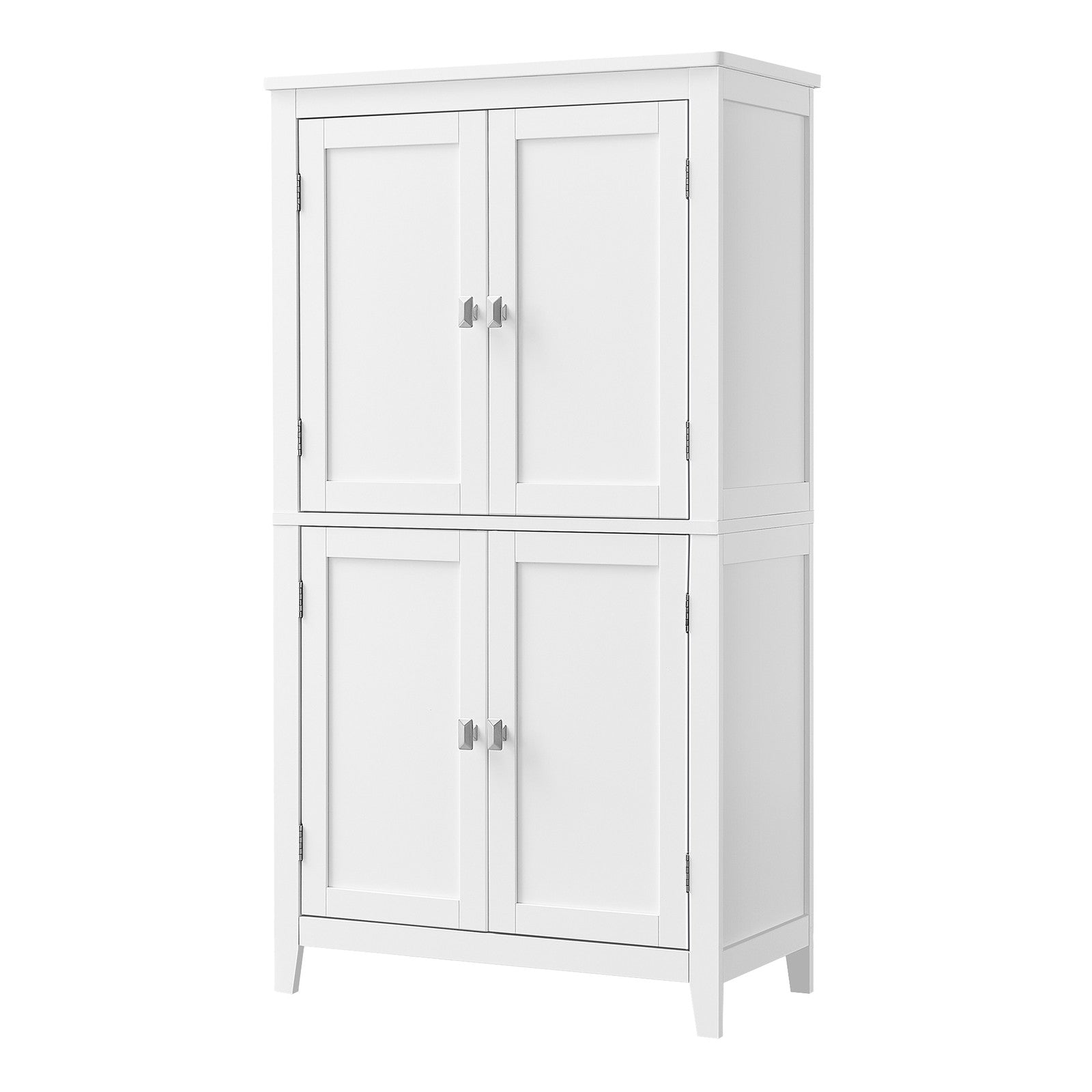 Freestanding Storage Cabinet with Adjustable Shelves for Bathroom - White