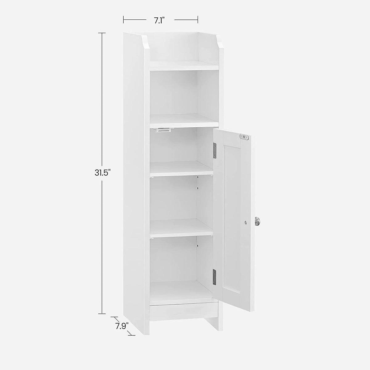 Corner Floor Cabinet - Small Bathroom Storage - Door and Shelves