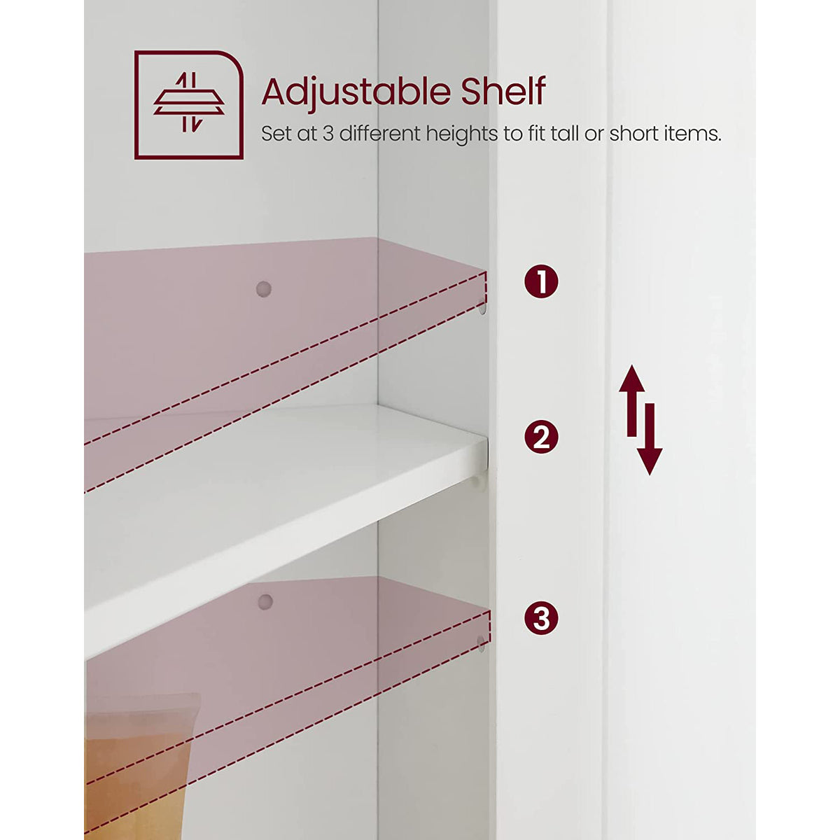 Tall Corner Cabinet with 2 Doors and 4 Adjustable Shelves