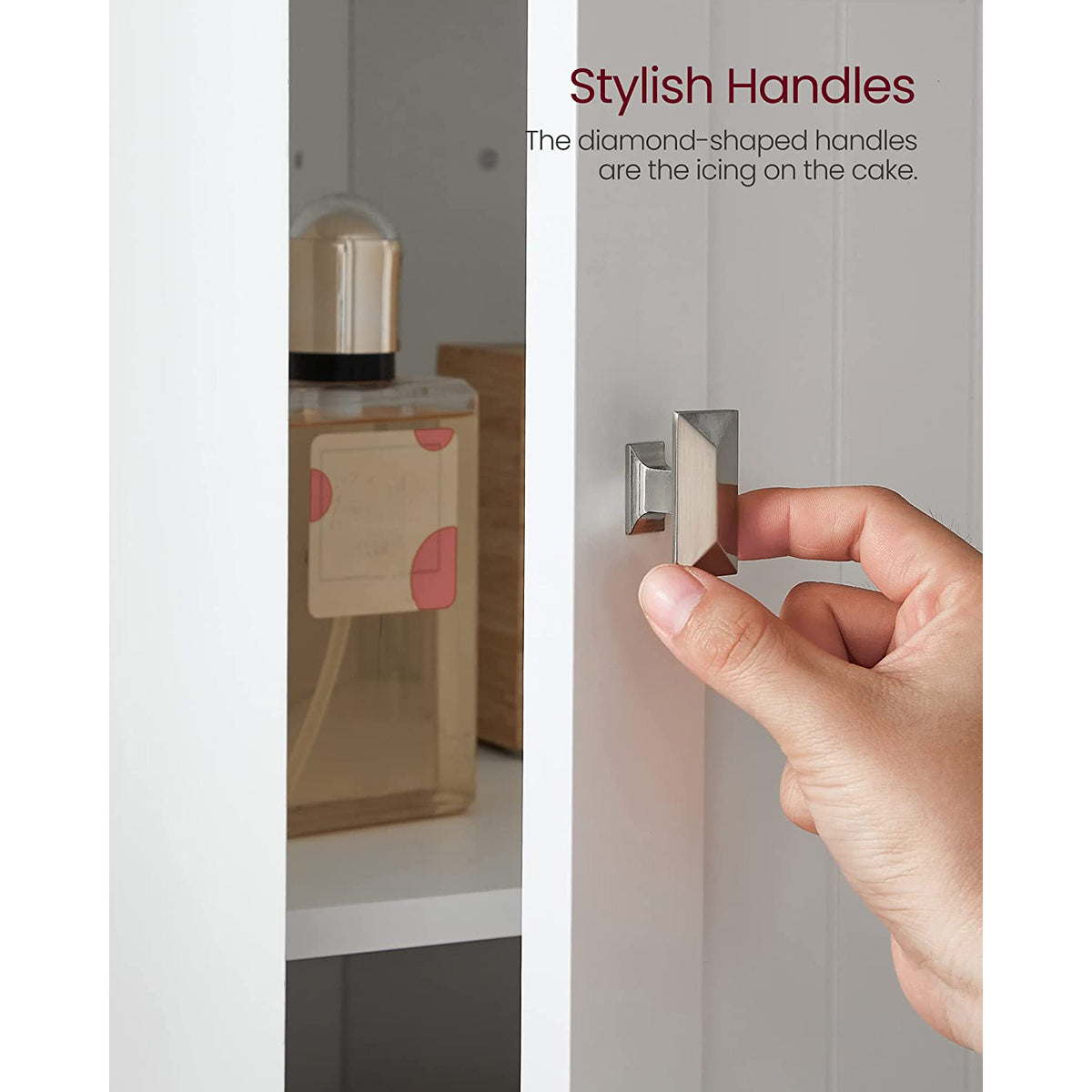 Tall Corner Cabinet with 2 Doors and 4 Adjustable Shelves