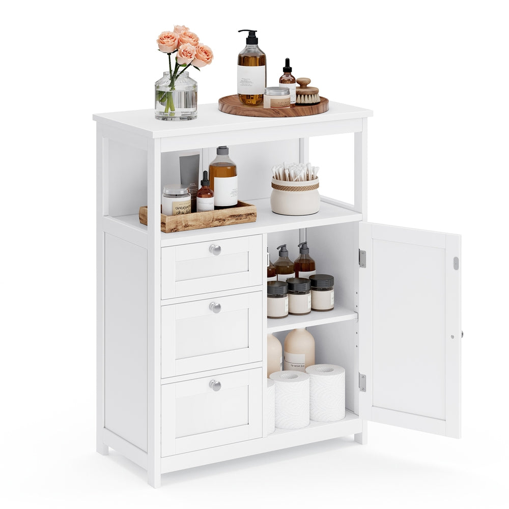 Bathroom Floor Storage Cabinet with 3 Drawers