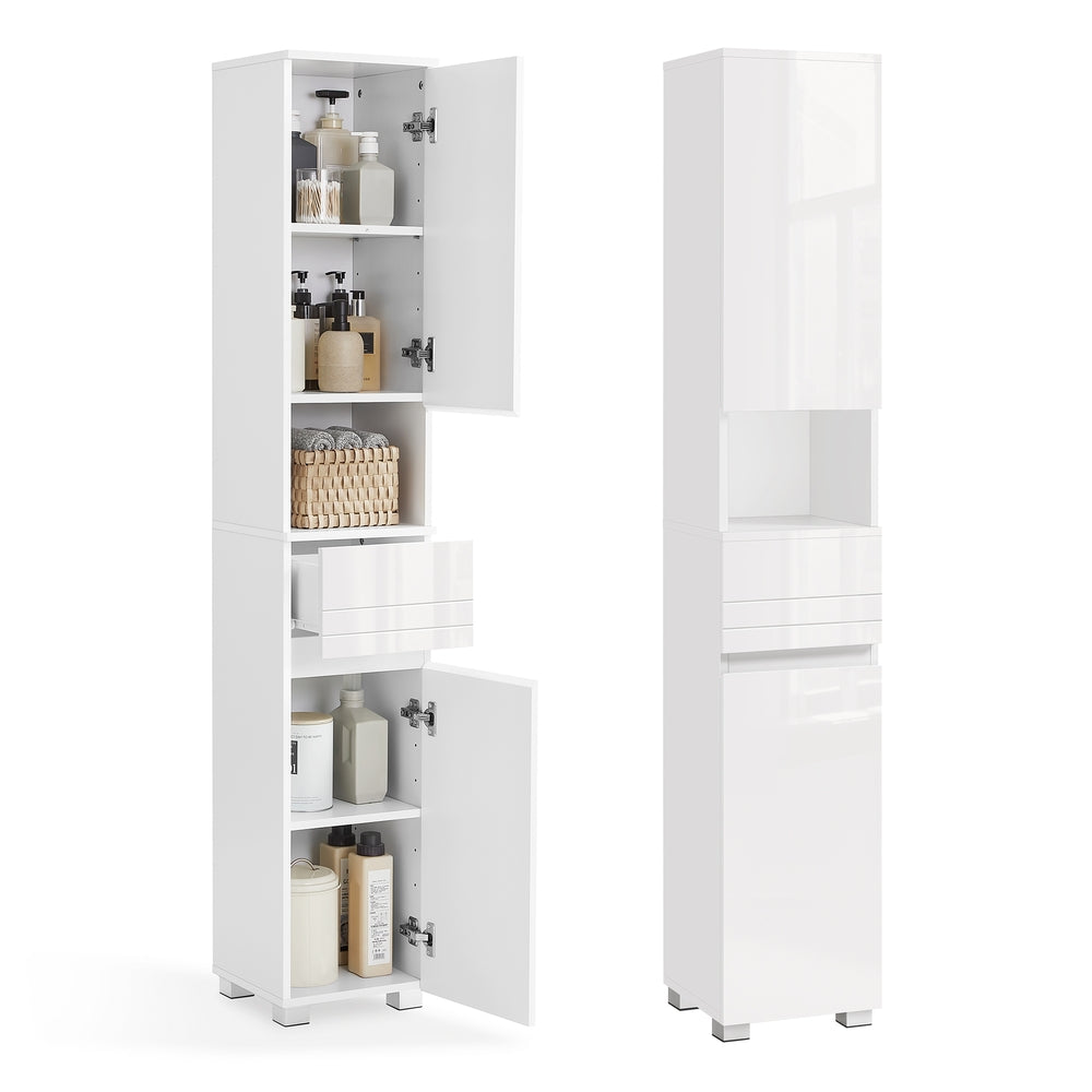 Slim Bathroom Storage Cabinet - White
