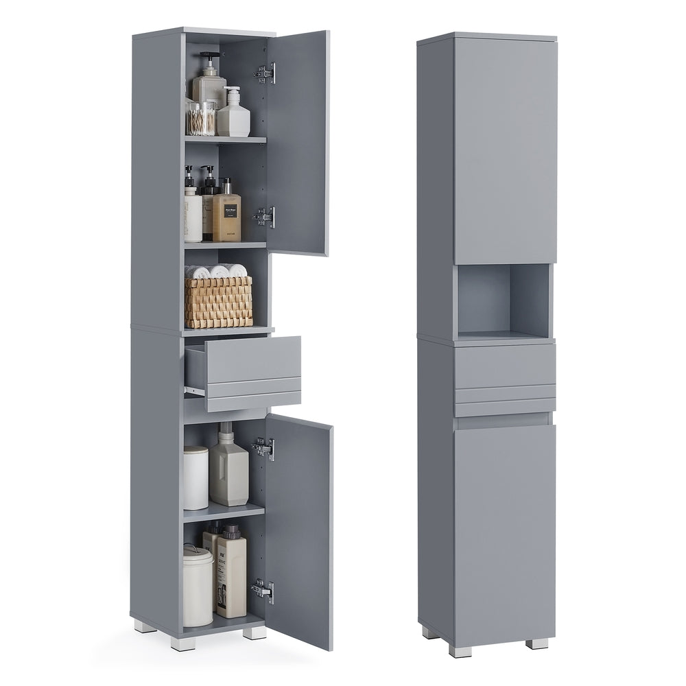 Slim Bathroom Storage Cabinet - Mystic Gray