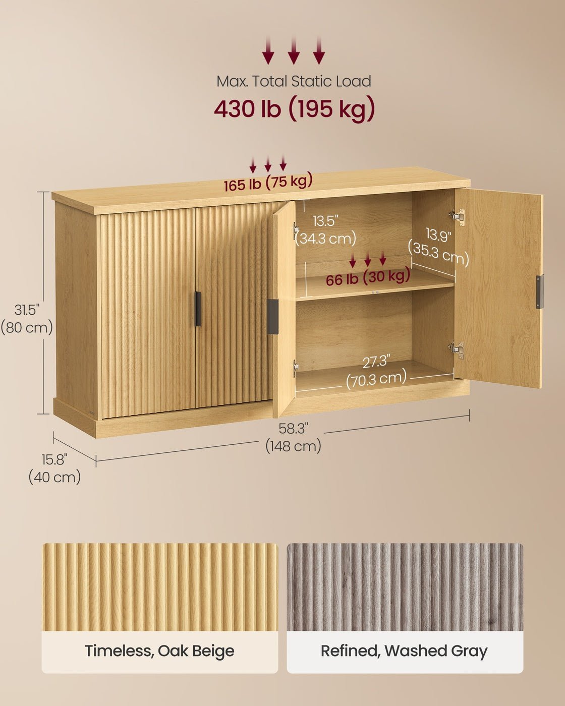 MAXE Collection - Buffet Cabinet - Console Cabinet
