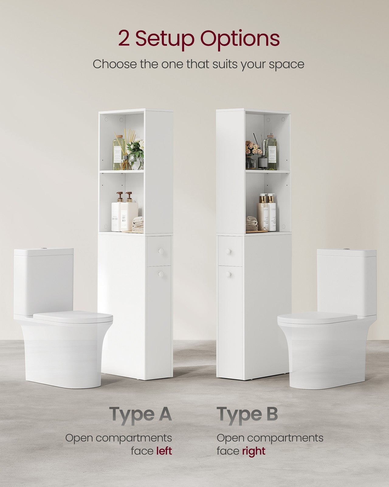 Freestanding Cabinet with Storage Drawers and Adjustable Shelf