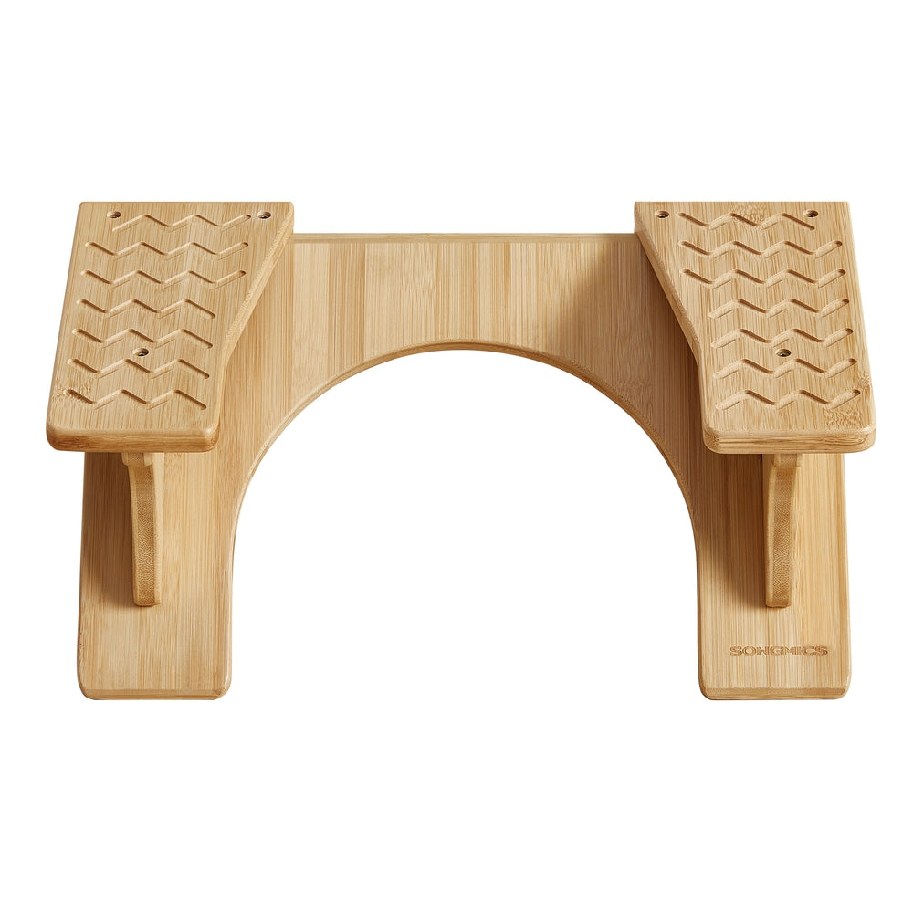 Bamboo Toilet Stool with Non-Slip Grooves
