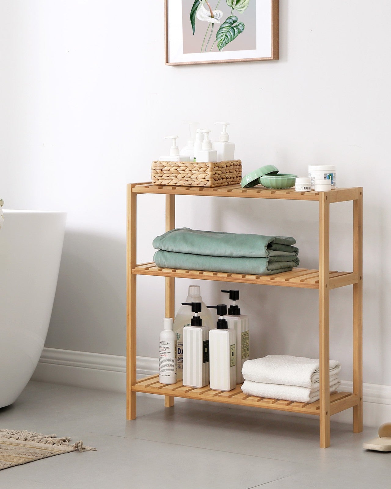 3-Tier Multifunctional Bamboo Storage Shelf