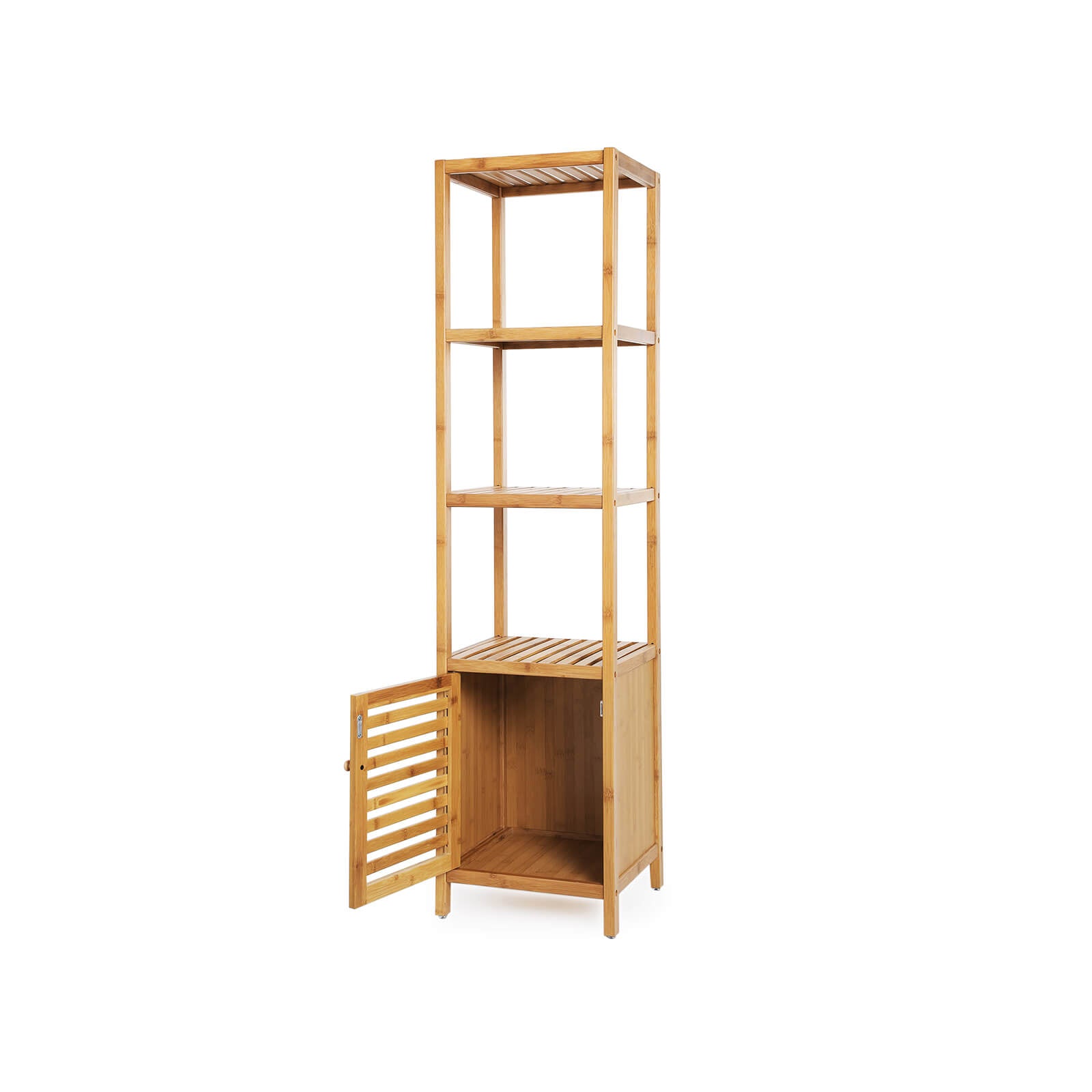 4 Tiers Bamboo Bathroom Storage Floor Cabinet