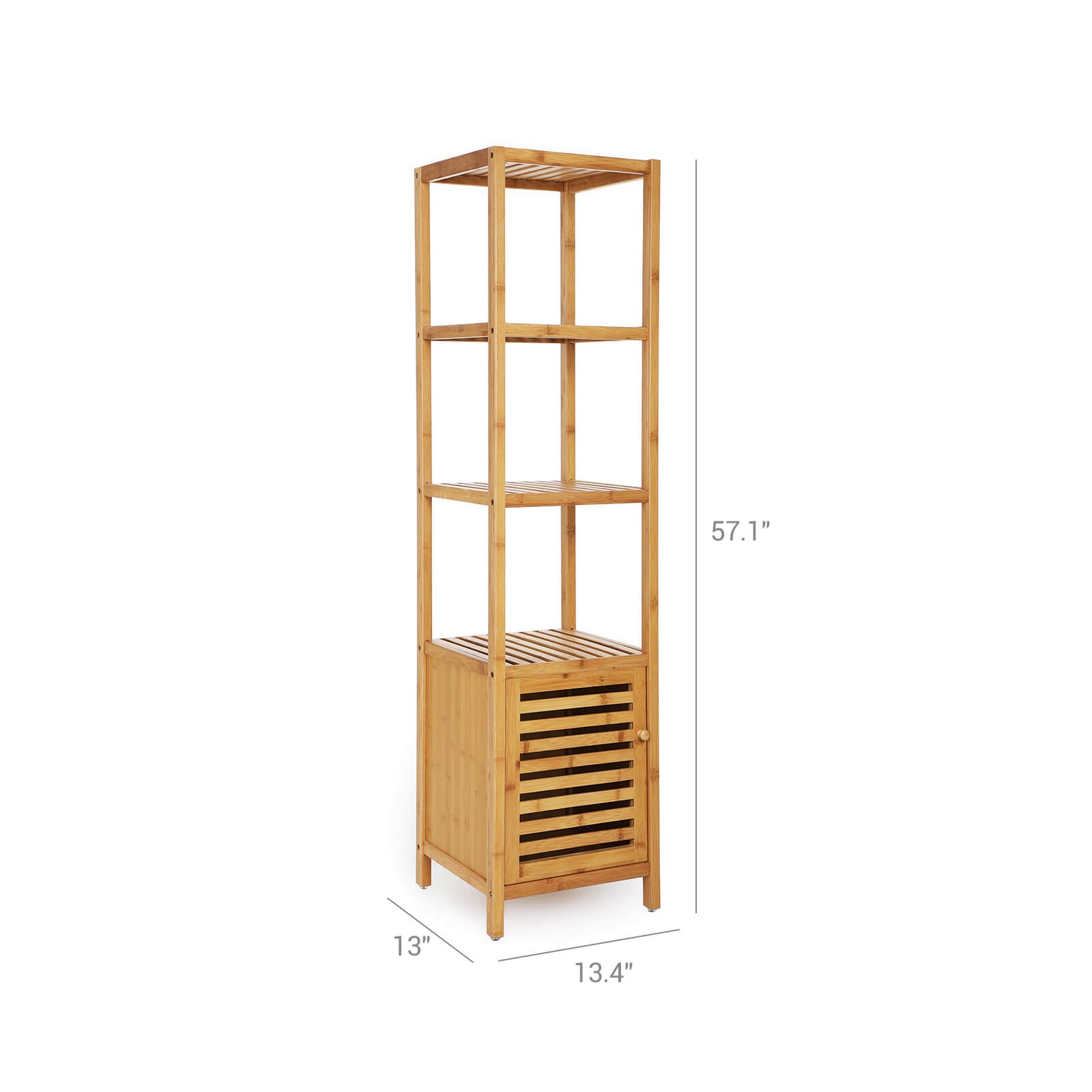 4 Tiers Bamboo Bathroom Storage Floor Cabinet
