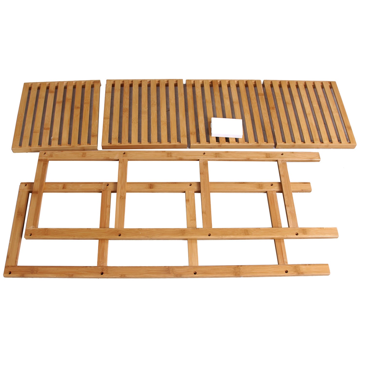 4-Tier Bamboo Bathroom Shelf - Natural