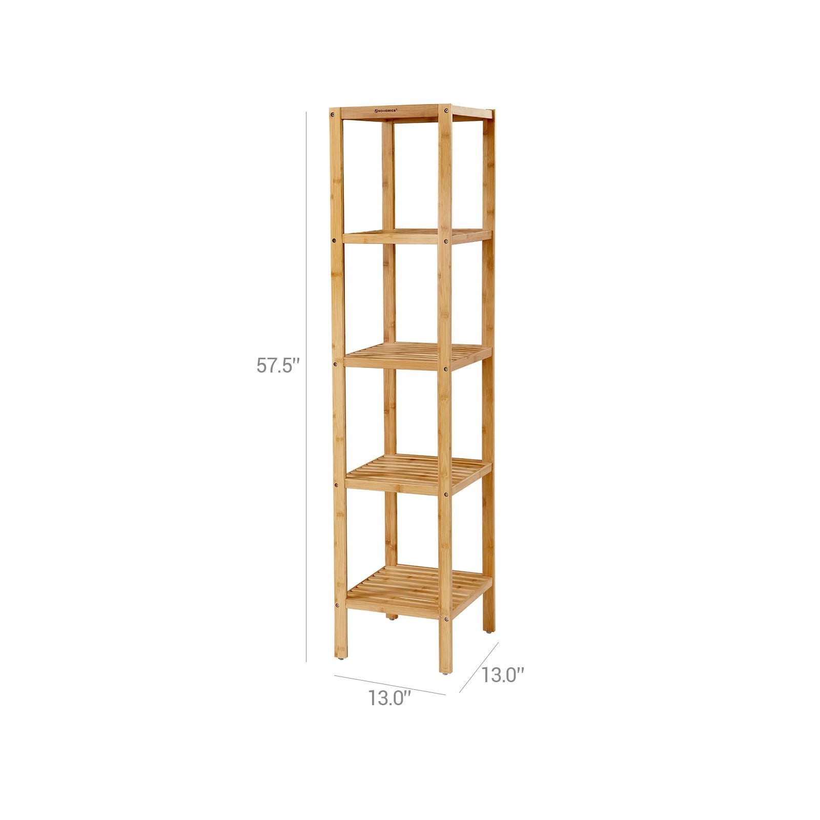 5-Tier Bamboo Bathroom Shelf - Natural