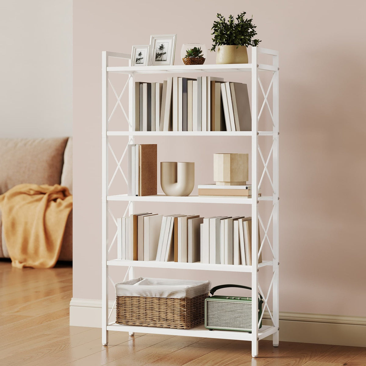 Metal Shelving Unit for Versatile Storage for Entryway and Kitchen