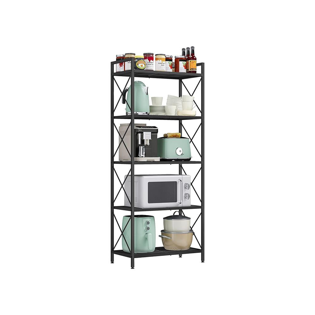 Metal Storage Shelving Unit - 5-Tier - X Side Frames - 550 lb Capacity