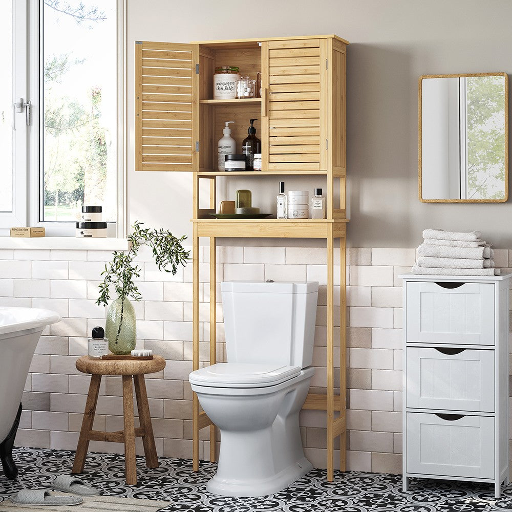 Bamboo Over the Toilet Storage Cabinet - Natural Beige