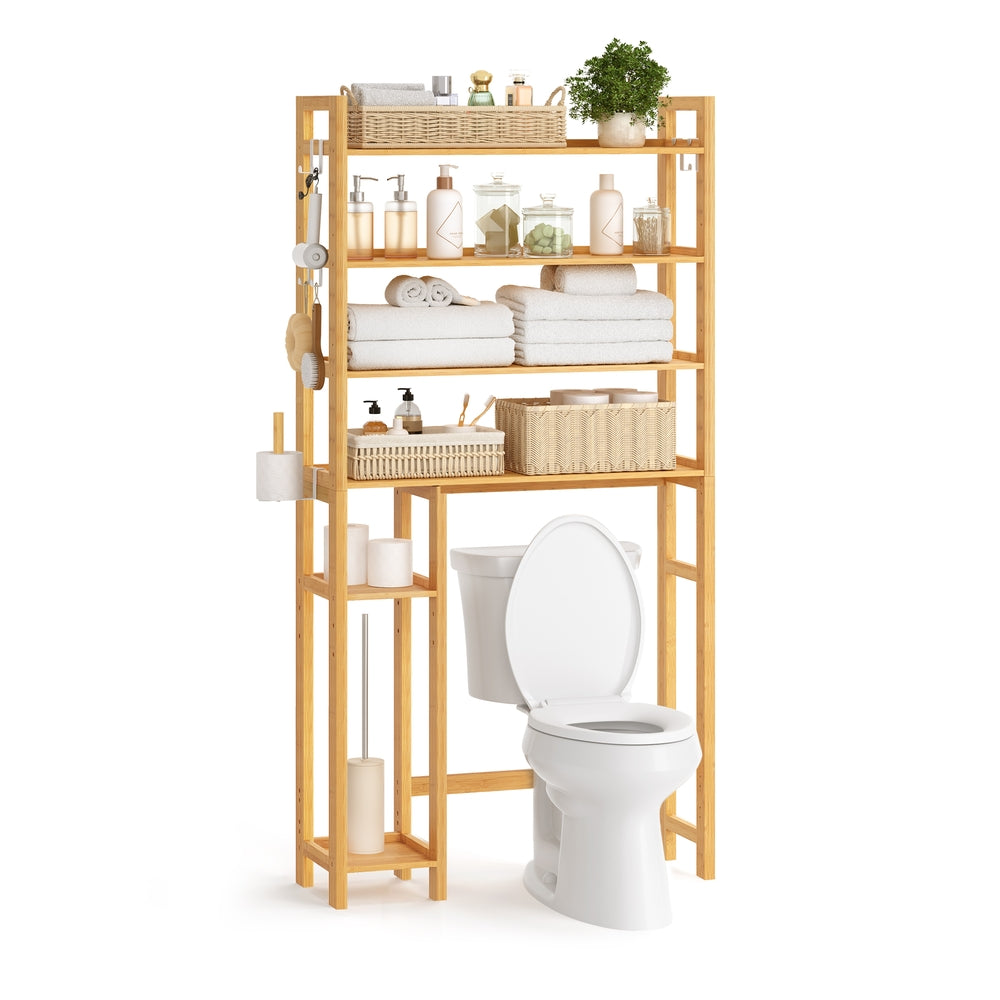Over the Toilet Storage Shelf with Toilet Paper Holder - Natural Beige