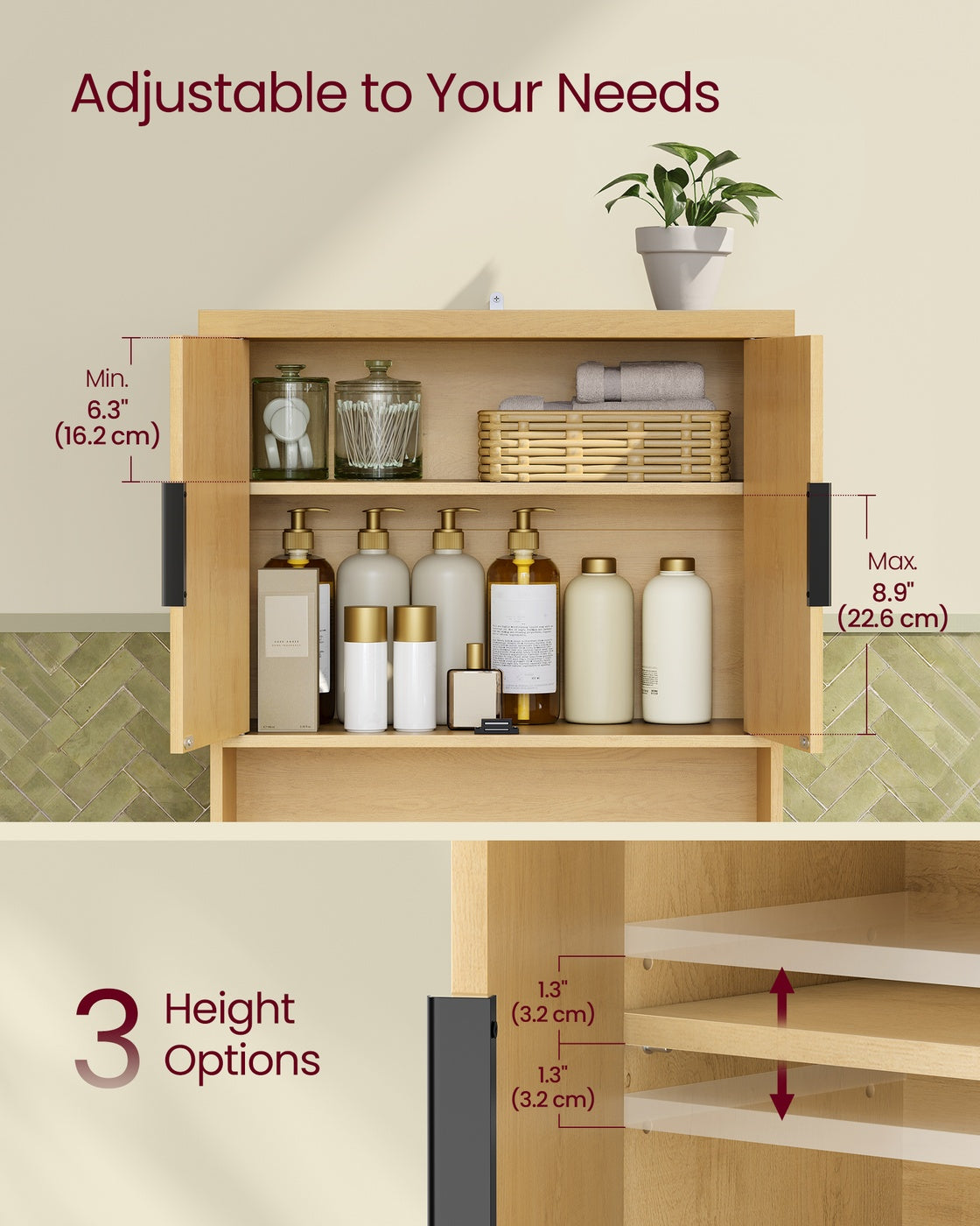 Over-the-Toilet Storage Cabinet - MAXE Collection - 23.6-Inch Wide