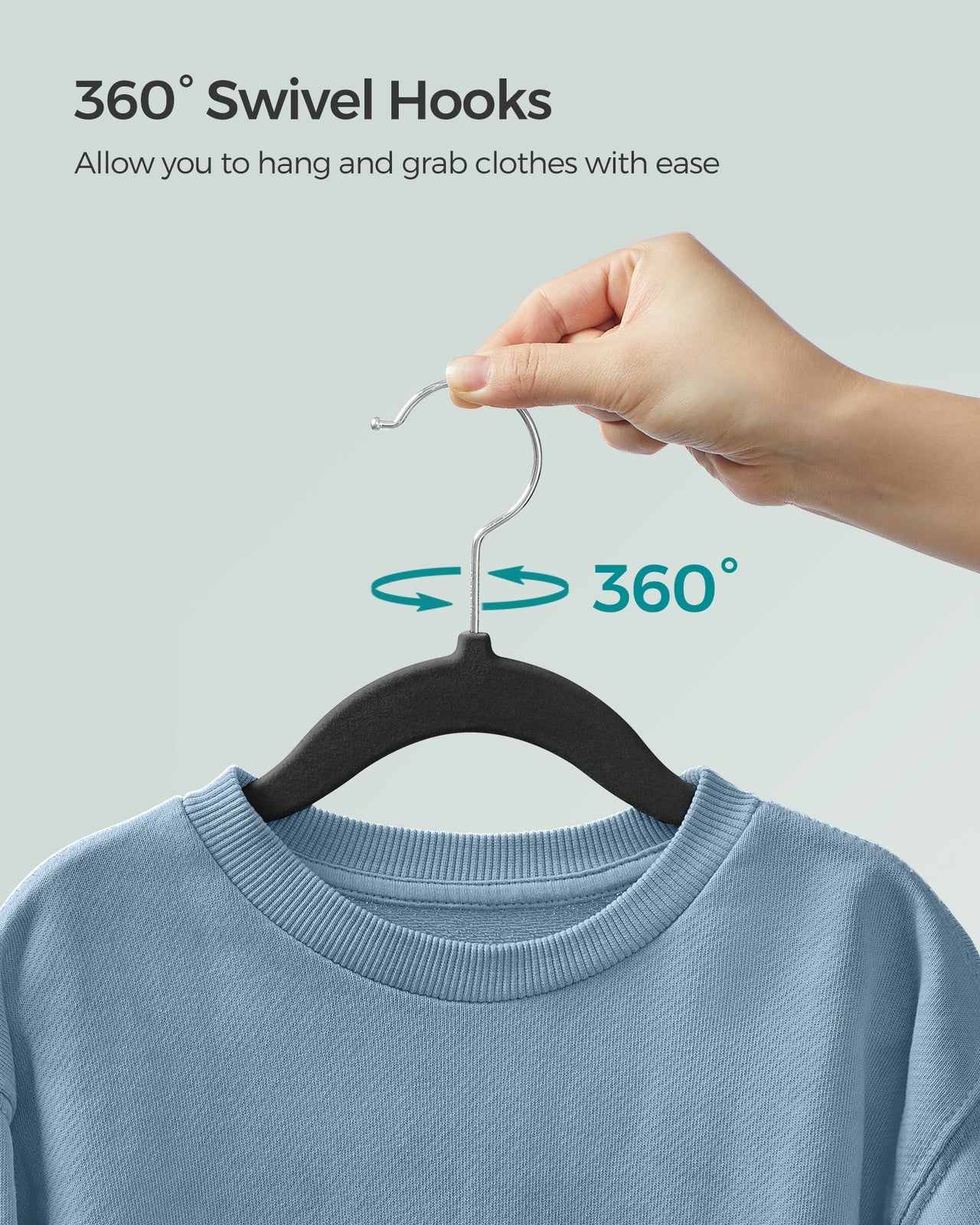 50 Pack Kids Hangers for Closet - Dove Ink Black