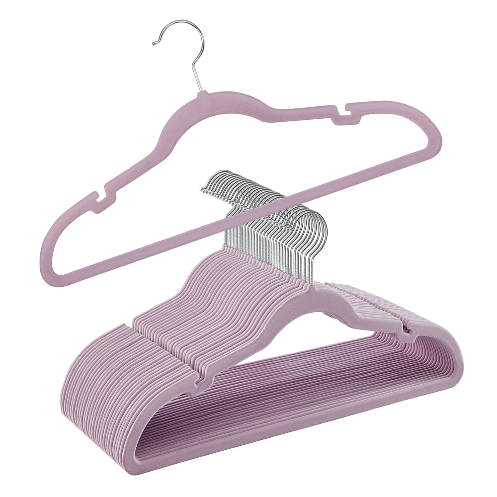 Velvet Hangers 60 Pack - Non-Slip Clothes Hangers - Light Purple