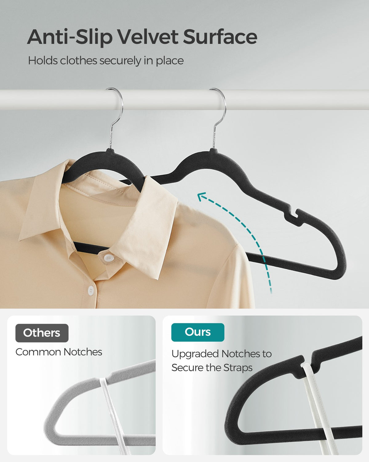 Velvet Hangers 60 Pack - Non-Slip Clothes Hangers