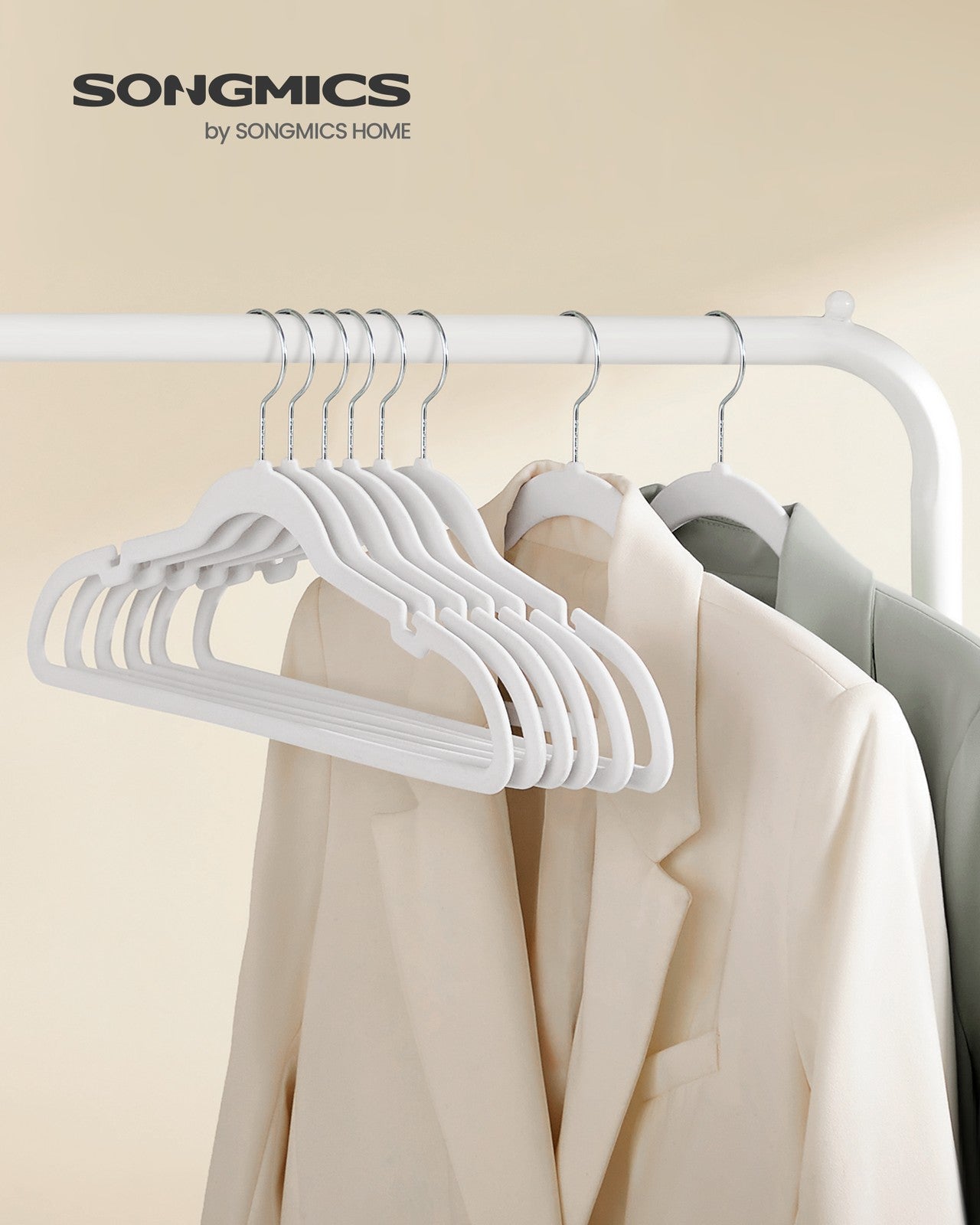 Velvet Hangers 60 Pack - Non-Slip Clothes Hangers - White