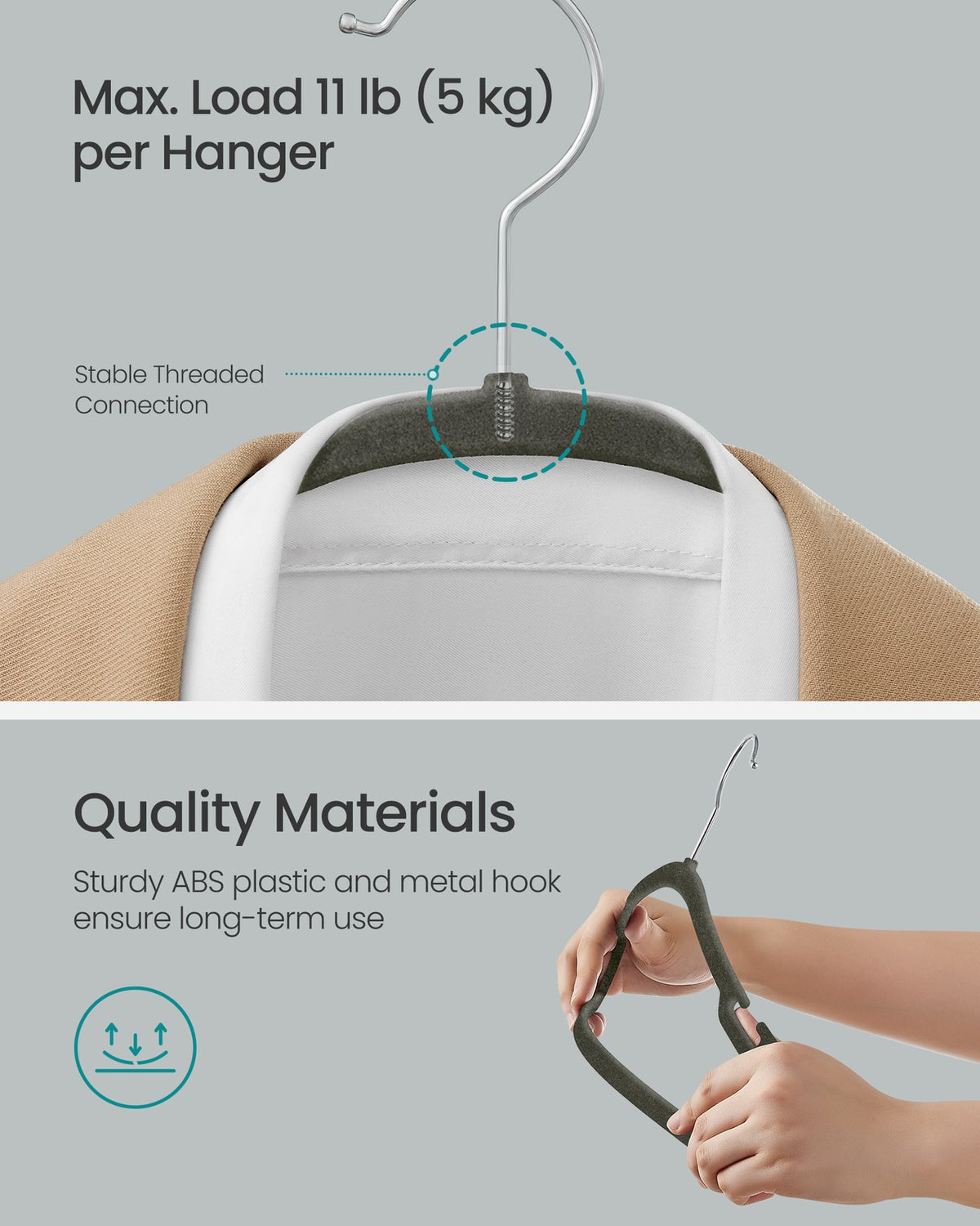 Velvet Hangers 50 Pack - Gray