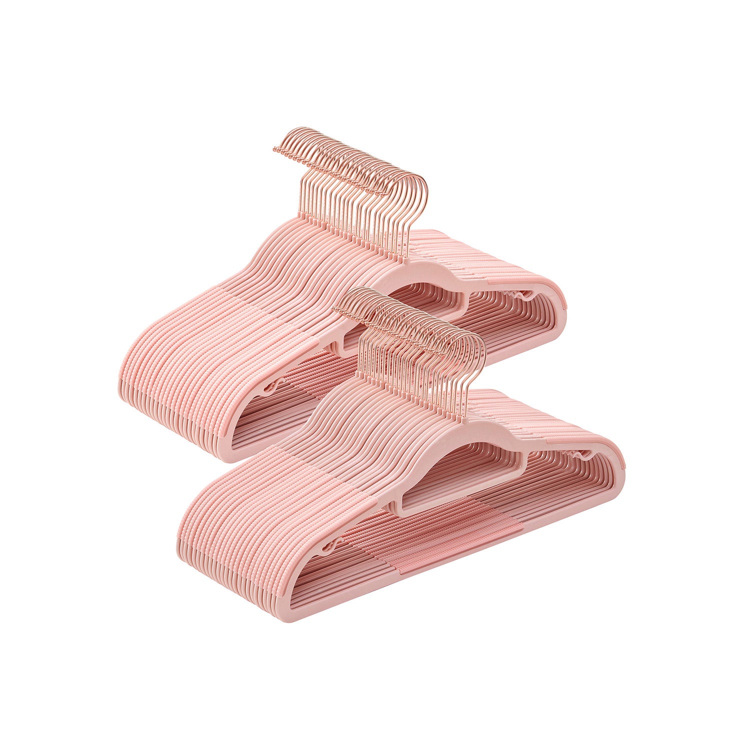 50 Pack Heavy-Duty Plastic Hangers - Light Pink, Rose Gold