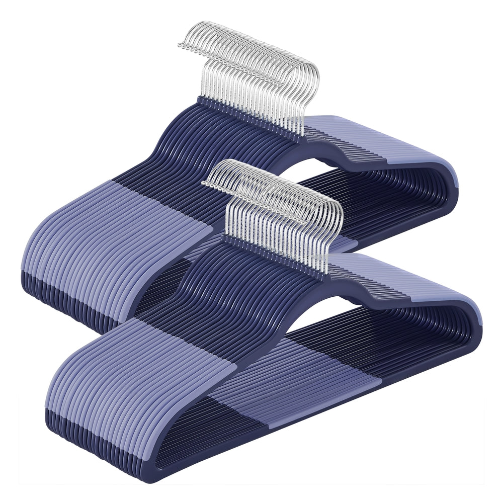 Pack of 50 Plastic Coat Hangers - Dark Blue Ash, Light Blue Ash