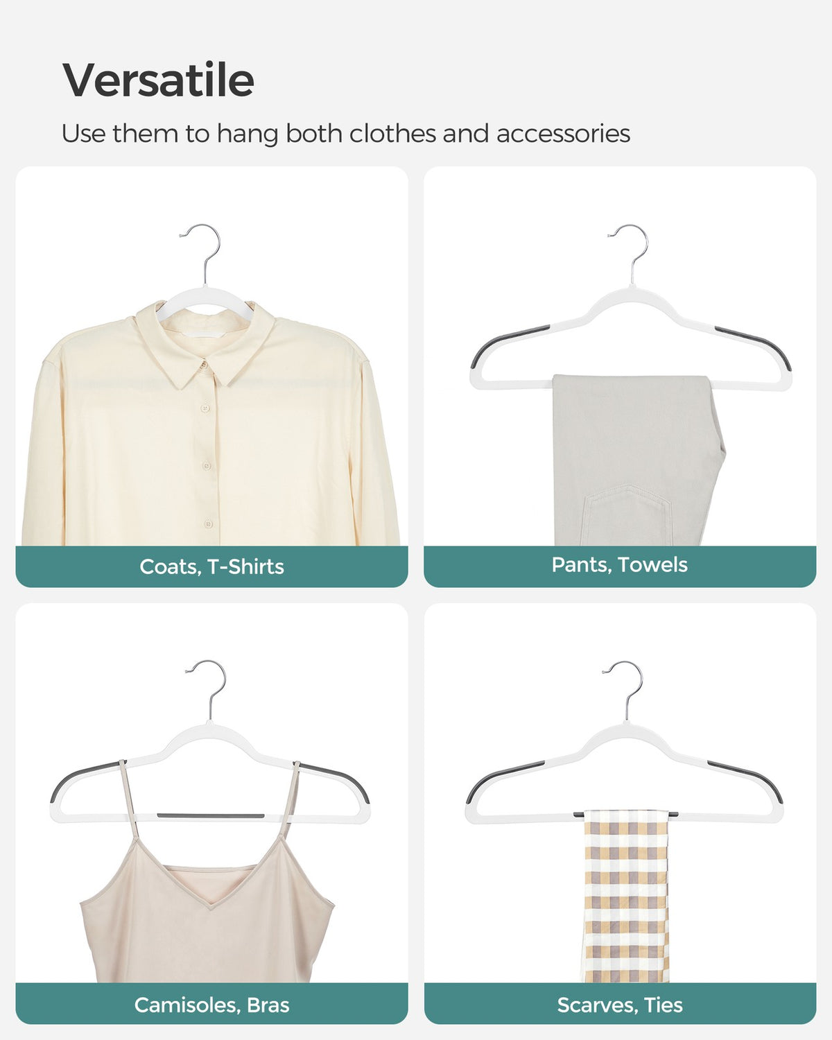 Clothes Hangers - Pack of 30 Plastic Coat Hangers - Space-Saving