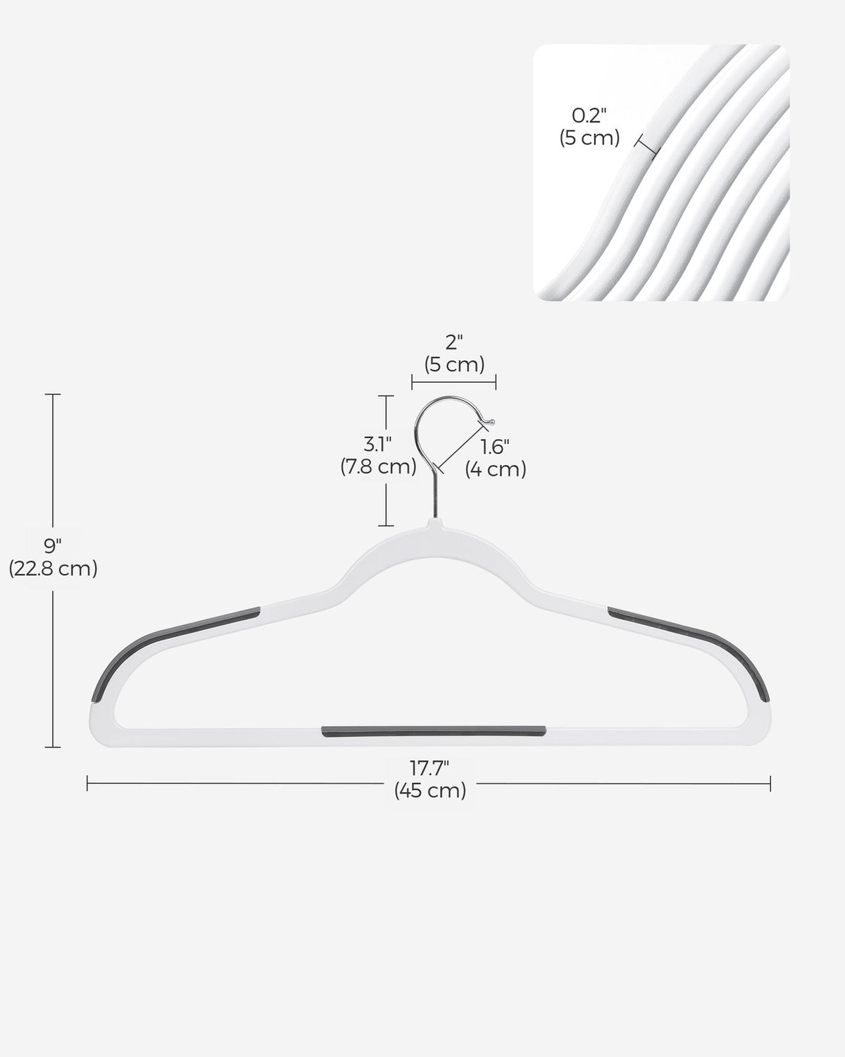 Clothes Hangers - Pack of 30 Plastic Coat Hangers - Space-Saving